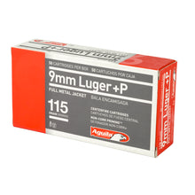 Load image into Gallery viewer, Aguila 9mm +p 115gr Fmj 50-1000