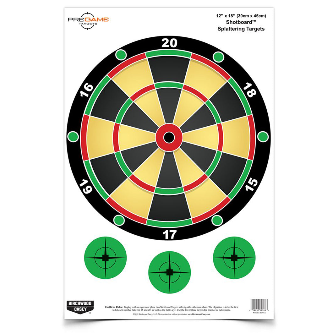 B-c Pregame Shotboard Tgt 8-12x18