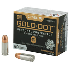 Load image into Gallery viewer, Spr Gold Dot 9mm+p 124g Hp Sb 20-200
