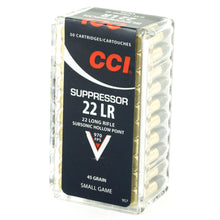 Load image into Gallery viewer, Cci 22lr Suppressor 45gr Hp 50-5000