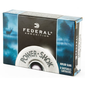 Fed Pwrshk 12ga 3" Mg Rfl Slug 5-250