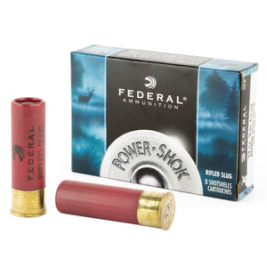 Fed Pwrshk 12ga 3" Mg Rfl Slug 5-250