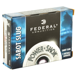 Fed Pwrshk 20ga 2.75 7-8oz Slg 5-250