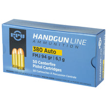 Load image into Gallery viewer, Ppu 380acp Fmj 94gr 50-1000