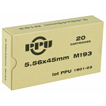 Load image into Gallery viewer, Ppu 556nato M193 55gr Fmj 20-1000
