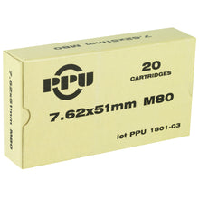 Load image into Gallery viewer, Ppu 7.62x51 145gr M80 Fmjbt 20-500