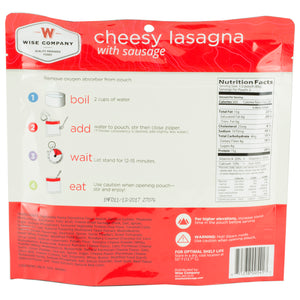 Wise Camping Lasagna W- Sausage 6pk