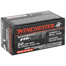 Load image into Gallery viewer, Win Varmint He 22wmr 34gr Jhp 50-
